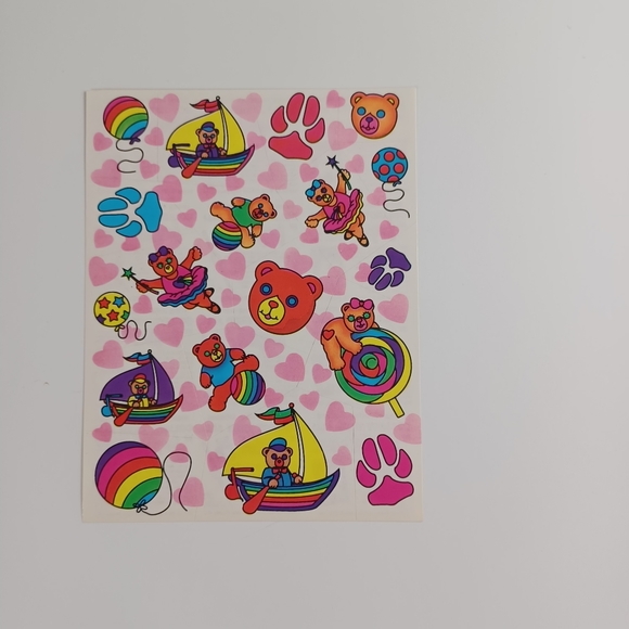 Vintage Lisa Frank Sticker Sheet S124 Bears -Boats -Ballet -HTF Rare 80s -Unused - Picture 12 of 12